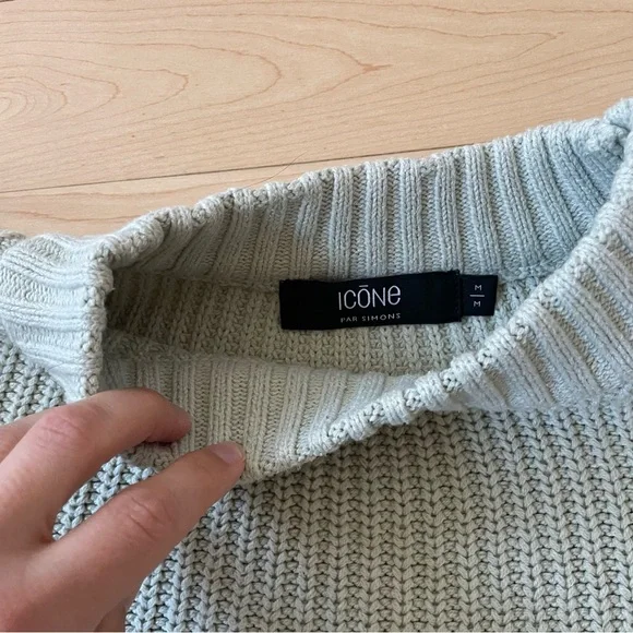 Simons Ribbed Crew Neck Sweater - Light Green - Picture 4 of 6